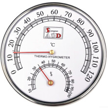 Sauna Thermometer Hygrometer with Timer, Stainless Steel Wall Clock for Temperature and Humidity