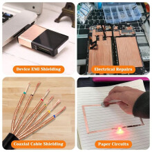 4pcs Copper Foil Tape, (1/2inch X 66 FT) Copper Tape with Double-Sided Conductive for Guitar & EMI Shielding, Crafts