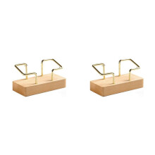2X Visitekaarthouder Organizer Bureau Displaystandaard Memoteller Accessoires Tafelblad Plank Thuis, Beukenhout Kleur