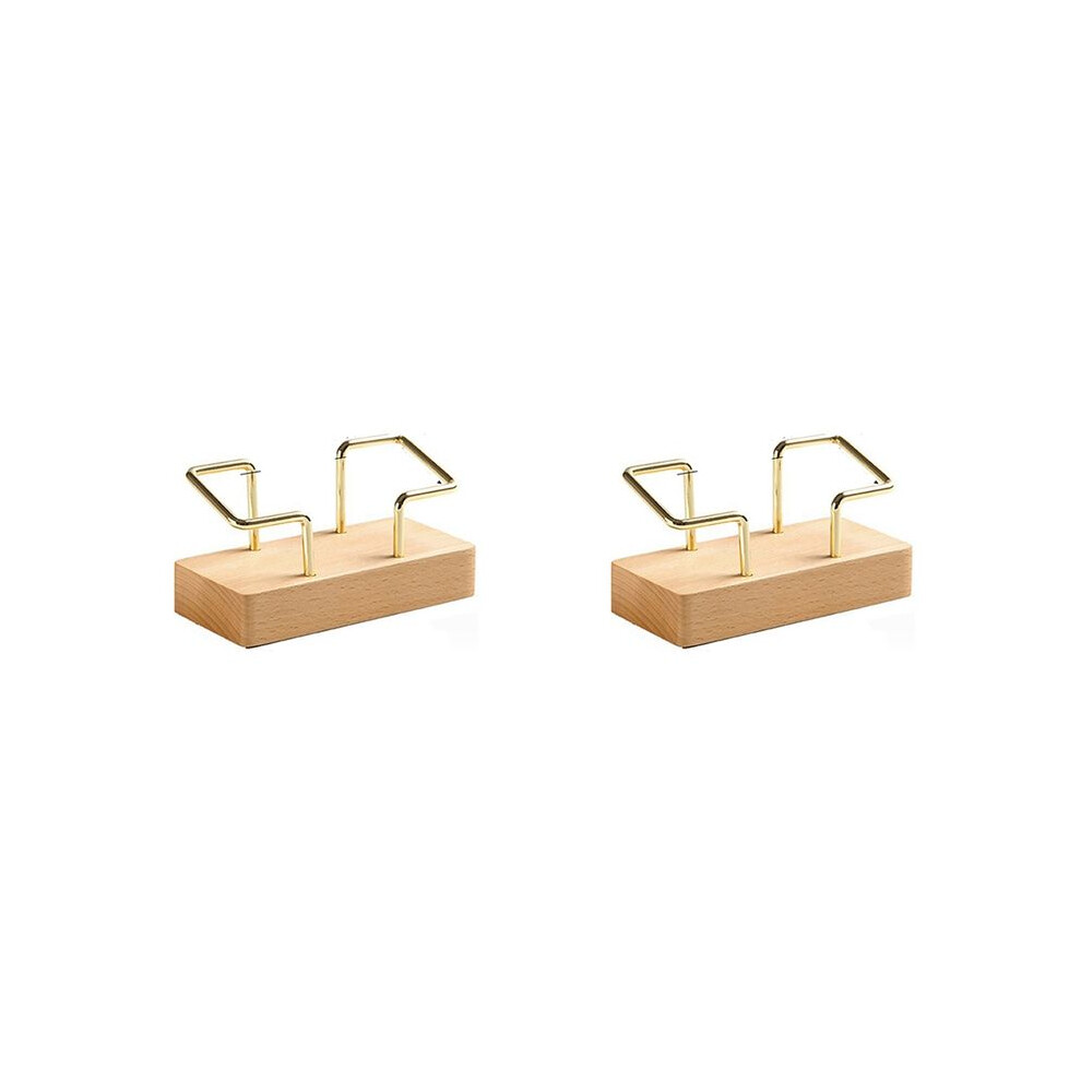 2X Business Card Holder Organizer Office Desk Display Stand Memo Counter Tabletop Shelf Home,Beech Wood Color 6031657185707