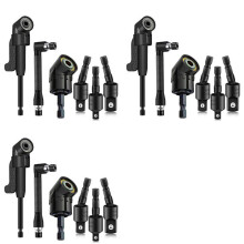 Ensemble de 18 Accessoires pour Perceuse à Angle Droit avec Adaptateur de Perceuse à Angle de 105 et Adaptateur de Douille de Qualité D'Impact