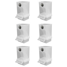 6X Mangeoires à Oiseaux Blanches Mangeoire Automatique pour Perroquets Abreuvoir Cage de Récipient de Nourriture pour Petites et Moyennes Perruches