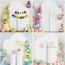 Wedding Arch Cover, Arch Backdrop Stand Cover for Birthday Party Ceremony Banquet Decoration with 100 Balloons(White)