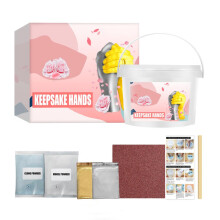 Gipsabdruck-Set „Händchenhaltende Familie“ für besondere Anlässe, Komplettset, einzigartiges Gummidesign mit naturgetreuer Detailwiedergabe,