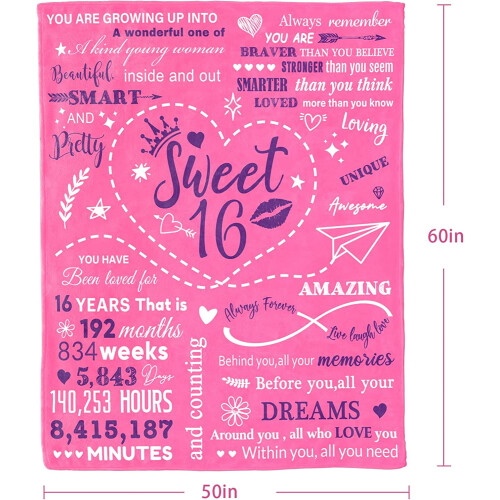Couverture d'anniversaire pour fille 127 cm x 152 cm 2