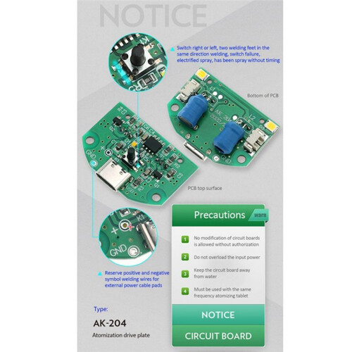 Dual Spray Atomization Module USB Humidifier Driving Circuit Board Atomization Experimental Equipment DIY Incubation 1