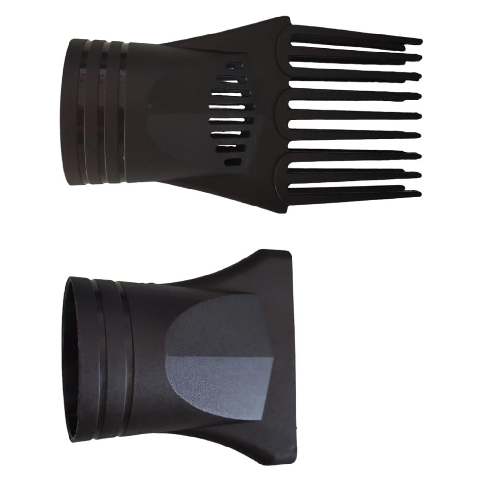 Black Hair Dryer Attachments Set With Diffuser And Comb Nozzle For Salon Use, Frizz Reduction,