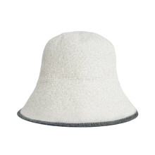 Sauna Hat Natural Wool White and Grey Unisex Heat Protection for Steam Room Spa and Hammam