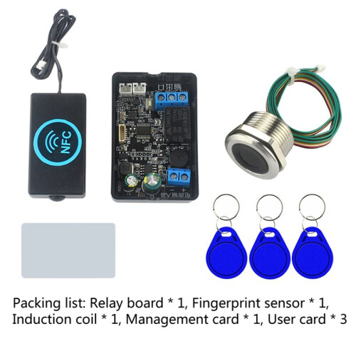 Fingerprint Access Controller NFC Electric Lock Control Relay Module IC Card Induction  S3 Fingerprint and NFC 1
