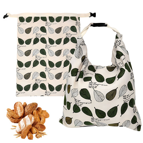 Pack of 2 Gift Ready Bread Bags with Needle Pattern Triplicate