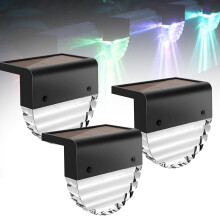 Poolside Solar Lights Pack of 3, 7 Color Modes with Timer, Weatherproof for Above Ground Pools