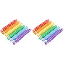 Lot de 12 Tubes LED Télescopiques de 2,9 cm pour Décompression, Éclairage LED, Tuyau D'Eau, Boîte de Couleurs, Bande Bicolore