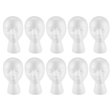 10X  Foam Mannequin Wig  Display Hat Cap Wig Holder White Foam