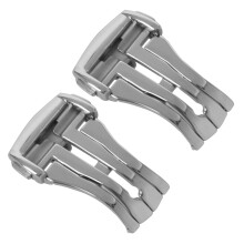 2 Pcs 18mm Stainless Steel Deployant Watch Strap Folding Buckle Clasp for , Fosted 18mm
