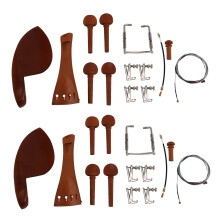 2X 4/4 Violine Teile Zubehoer Kinnhalter Saitenhalter Feinstimmer Stimmwirbel Tailgut Endpin Saiten Kit