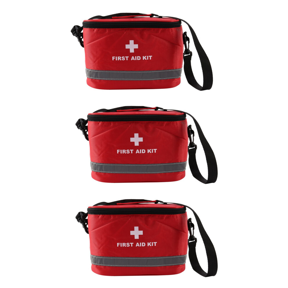 Photos - First Aid Kit 3X Outdoor  Sports Camping Bag Home Emergency Survival Package Red Nylon