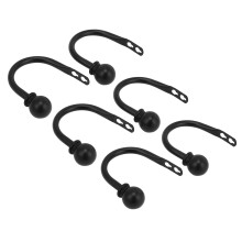 Set of 6 Metal Decorative Curtain Hold Backs, Wall Mounted Window Drapery Tiebacks with Screws, Black