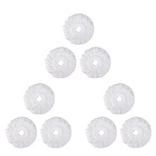 Mop Micro- Refill for 360 Spin Magic Mop-Microfiber Replacement Mop -Round Shape Standard Size (White-6 Pack)