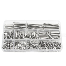 Kit de Parafusos para Encadernação Chicago Screw Posts Assorted para Artesanato de Encadernação de Couro DIY (120 Unidades, M5)