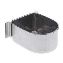 Hanging Pet Parrot Food Feeder, Stainless Steel Feeding Bowl Bird Pigeon Cage Accessories 10.5x8x5cm