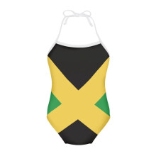 Jamaicas flagga snördräkt i ett stycke, snabbtorkande baddräkter för flickor, storlek 7-8 år, mjuka strandbaddräkter för flickor