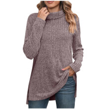 Udsalg af plus size-pullovere til kvinder: Oversized rullekravetrøje, flagermusærmer, strikket hyggelig pullover – pink XL, under $10