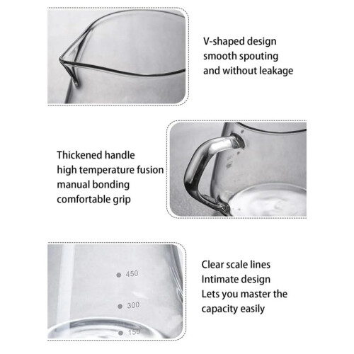 Pour-Over-Kaffeebereiter-Set, Glaskaraffe für Kaffee mit Glaskaffeefilter, Tropfkaffeebereiter-Set für Zu Hause oder im BüRo, 300 Ml