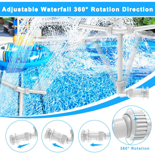 Pool Waterfall with Adjustable Dual Spray and Adapter Aerator for Inground Spa 2