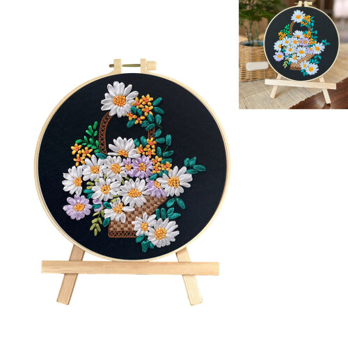 Personalize Florals Embroidery Craft Set Canvas Plastic For-B 2