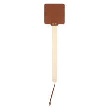 Leather Fly Swatter with Wooden Handle Hanging Hole Durable Leather Surface for Home Use 1PC