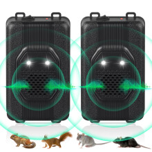 Car Rodent Repeller 2 Pack, 12V Ultrasonic Pest Deterrent with Strobe Light for Vehicle Engine Bay