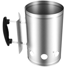 Charcoal Chimney Starter Galvanized Steel Rapid Ignition BBQ Basket for Outdoor Grilling