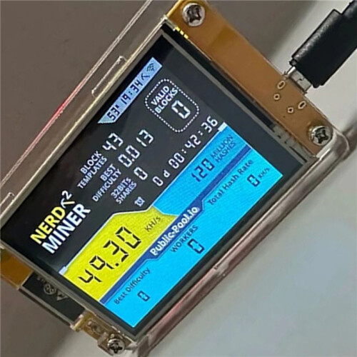 10X Novo Nerdminer V3 2,8 Polegadas BTC Solo Lottery Nerd Miner Crypto Bitcoin Miner Solo Mining Machine 2