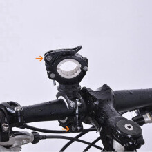 3X 360 Degree Rotating Cycling Bike Double Holder LED Front Flashlight Lamp Pump Handlebar Mount Holder Black+White