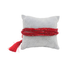 Bracelets à pompons en perles de verre faits à la main,-11