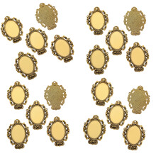 User Friendly Alloy Oval Pendant Base for Jewelry-Ancient Gold