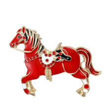 Épingle à cheval symbolique du zodiaque, accessoire en-Rouge