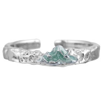 Mountain Sea Inspired Copper Ring Adjustable Size Band for-1