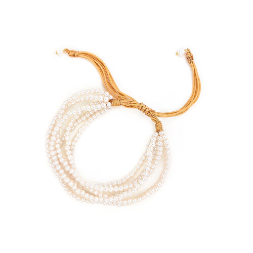 Verstellbares, stapelbares Armband mit Kunstperlen,