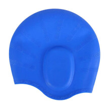 Silicone Swim Cap with Waterproof Ear Protection for Adults Men Women Dark Blue