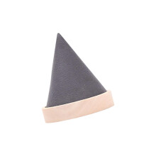 Stylish Wood and Velvets Cone Shaped Storage Stand-Gray