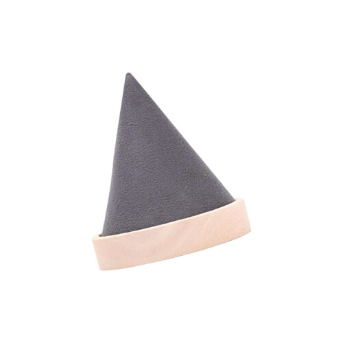 Stylish Wood and Velvets Cone Shaped Storage Stand-Gray