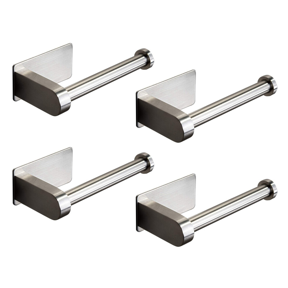 Typecat 4X Self Adhesive Toilet Paper Holder-Bathroom Toilet Paper Holder Stand No Drilling Stainless Steel Brushed