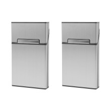 2X Scatola di Sigarette Personalita' Metallo Sottile Scatola di Sigarette Scatola Regalo Donne Portasigarette (Argento)