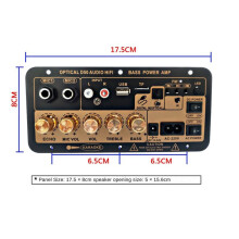 3X D50 Amplifier Board with Optical Audio AMP USB FM Radio TF Player DIY Audio Subwoofer for Home Car-EU Plug