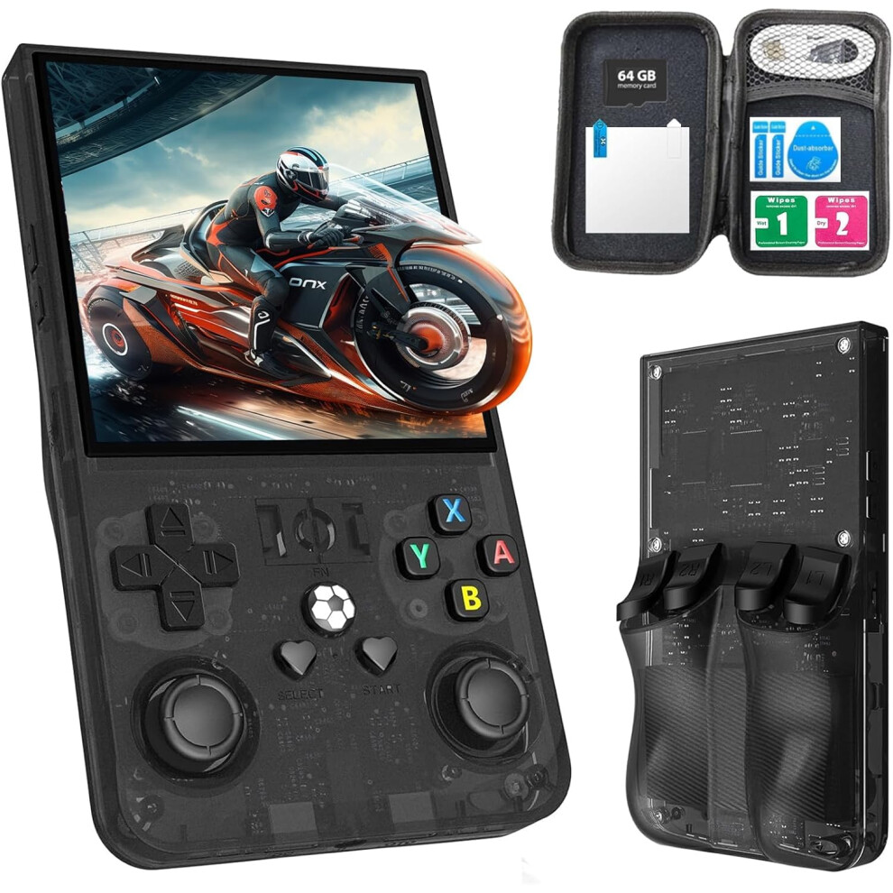 R36max Retro Gaming Console With 4.0 Inch Ips Screen, Rk3326 Chip, Builtin 18000+ Games, 4000Mah Battery, More Black 9771547427490