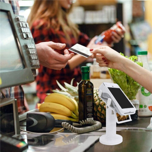 2X Universal Pos Machine Desktop Stand Rotatable POS Cashiers Holder Rack Display Bracket White 2