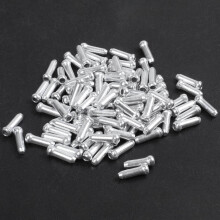 200Pcs Embout Gaine Fixation Cable Frein Derailleur 4.3mm Metal Argent pour Velo