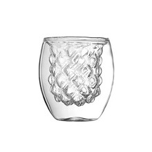 Cană de cafea din sticlă cu perete dublu, rezistentă la căldură, 230 ml