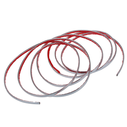 2X Chrome Adhesive Silver Tape 6MM 3 Meters Auto 1